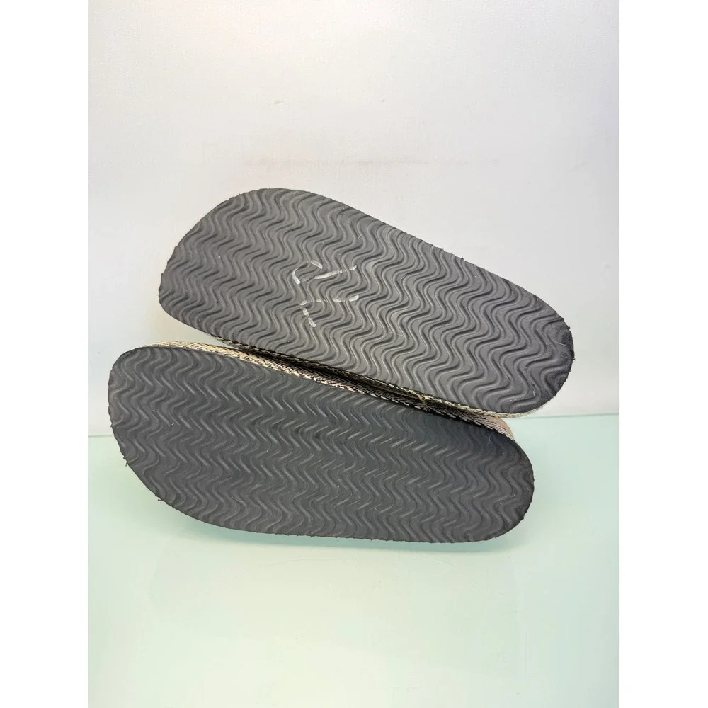 NOBO Double Buckle Platform Slide Sandals Black Boho Flatform Comfort Slides Sz7